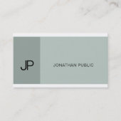 ブルーエレガントグリーンモノグラモダンムプロフェッショナル 名刺 (正面)