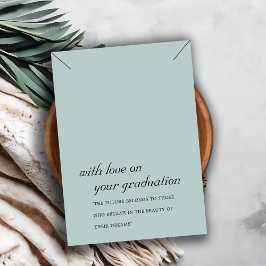 ブルーエレガントグレイ卒業ネックレス表示カード プレイスカード