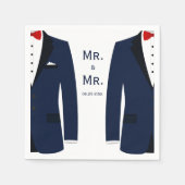 ブルーエレガントゲイズ結婚ナプキンス スタンダードカクテルナプキン (正面)