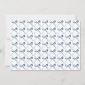 ブルーエレガントコケット弓ボーイベビーシャワー 招待状 (裏面)