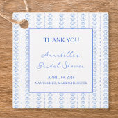 ブルーエレガントコースタルシックブライダルシャワーありがとう フェイバータグ