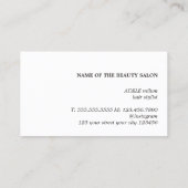 ブルーエレガントゴールデン美容師名刺 名刺 (裏面)