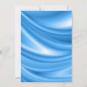 ブルーエレガントサテン金ゴールド誕生日招待状 招待状 (裏面)