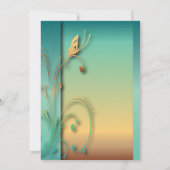 ブルーエレガントサンセットバタフライパーティーテンプレート 招待状 (裏面)