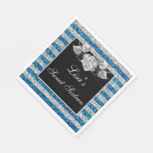 ブルーエレガントシルバーグリッターシルバーバラスウィート16 スタンダードランチョンナプキン (角)