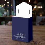 ブルーエレガントシルバーグリッター結婚ズ・サンキュー フェイバーボックス