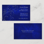 ブルーエレガントシルバースワールデザイン 名刺 (正面/裏面)