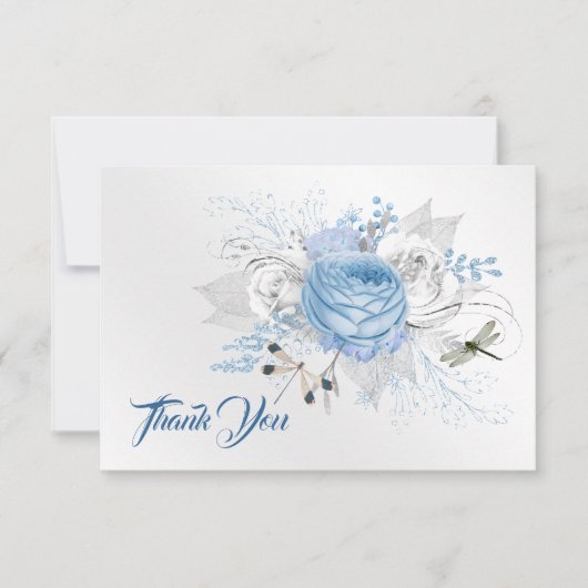 ブルーエレガントシルバートンボフローラ サンキューカード (正面)