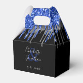 ブルーエレガントシルバーブラックグリッタードリップ結婚ズ フェイバーボックス (裏面サイド)