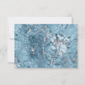 ブルーエレガントシルバーマーブルRSVP 出欠カード (裏面)