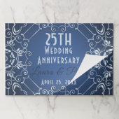 ブルーエレガントシルバ結婚ー記念日ランチョンマット ペーパーパッド (折り畳み)