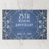 ブルーエレガントシルバ結婚ー記念日ランチョンマット ペーパーパッド (正面)