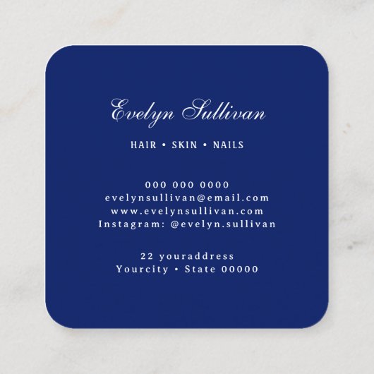 ブルーエレガントシーセルロゴ名刺 スクエア名刺 (裏面)