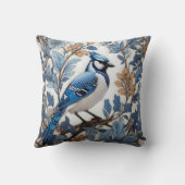 ブルーエレガントジェイ・ウィリアム・モリスインスパイア クッション (裏面)