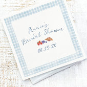 ブルーエレガントジンガムサマーブランチブライダルシャワー スタンダードカクテルナプキン