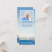 ブルーエレガントスカイ葬儀記念写真カード カード (正面/裏面インサイチュ)