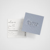 ブルーエレガントスタイリストボホモダンニュートラルトレンディー スクエア名刺