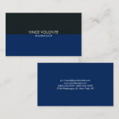 ブルーエレガントスタイリッシュグレーブラックプロフェッショナル 名刺 (正面/裏面)