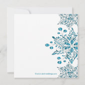 ブルーエレガントスノーフレークスウィンターブライダルシャワー 招待状 (裏面)