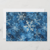 ブルーエレガントスノーフレークスホリデーフォト シーズンカード (裏面)