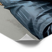 ブルーエレガントスーツポートレートのゼブラ絵を描 ポスター (角)