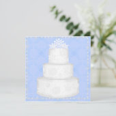 ブルーエレガントス結婚ケーキトッパー招待状 招待状 (スタンド正面)