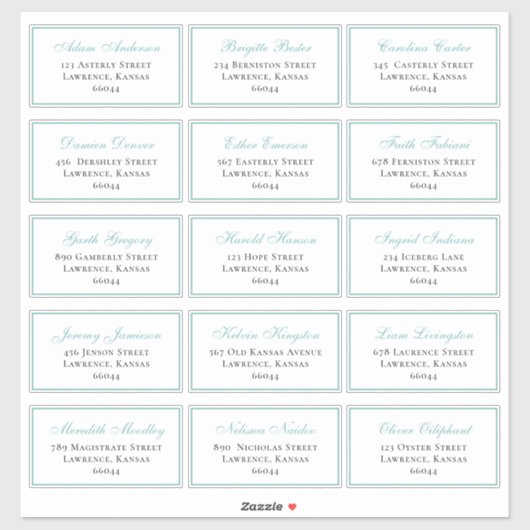 ブルーエレガントス結婚ゲスト個人アドレス シール (シート)