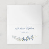 ブルーエレガントズ結婚フローラ折り曲げ座席表 プレイスカード (外部開封)