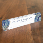 ブルーエレガントタンアゲートゲード デスクネームプレート (側面)