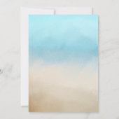 ブルーエレガントタンビーチ海ブライダルシャワー 招待状 (裏面)