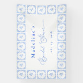 ブルーエレガントタ地中海のイルブライダルシャワー 横断幕 (縦)