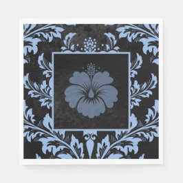 ブルーエレガントダマスククリスマスカスタム紙 スタンダードランチョンナプキン