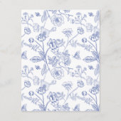 ブルーエレガントチノイスリーフローラ結婚ズ詳細 エンクロージャーカード (裏面)