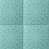 ブルーエレガントティール（緑がかった色）モザイクモロッコジオメトリック タイル