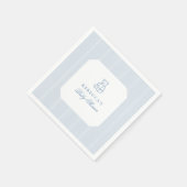 ブルーエレガントテディベア名門私立校風のかわいい赤ちゃんシャワー スタンダードカクテルナプキン (角)