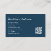 ブルーエレガントテラコッタボホウォーターのカラーフェザー 名刺 (裏面)