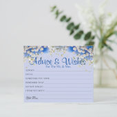 ブルーエレガントデイジーの結婚アドバイスウィッシュカード (スタンド正面)