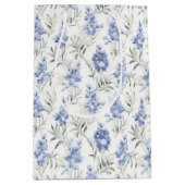 ブルーエレガントデルフィニウムフローラ ミディアムペーパーバッグ (正面)