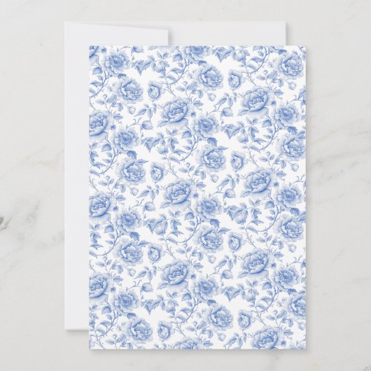 ブルーエレガントトイルチノワセリーブライダルシャワー 招待状 (裏面)