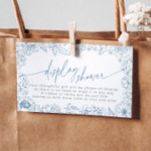 ブルーエレガントトイルドジュイブライダルディスプレイシャワー エンクロージャーカード