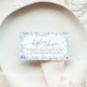 ブルーエレガントトイルドジュイブライダルディスプレイシャワー エンクロージャーカード