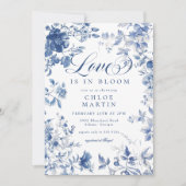 ブルーエレガントトイレチノワセリーブライダルシャワー 招待状 (正面)