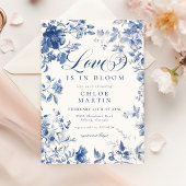 ブルーエレガントトイレチノワセリーブライダルシャワー 招待状