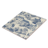 ブルーエレガントトイレデジュイビレッジシーン タイル (側面)