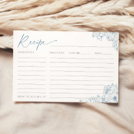 ブルーエレガントトイレデジュイブライダルレシピカード 招待状