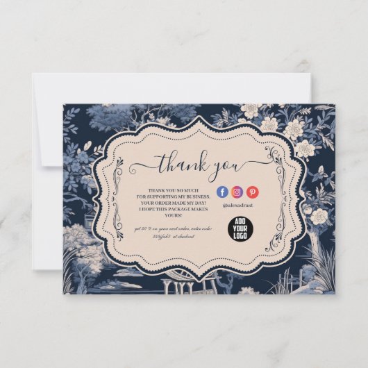 ブルーエレガントトイレデジュイ サンキューカード (正面)