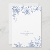 ブルーエレガントトワフランスのイルガーデンリハーサルディナー 招待状 (裏面)