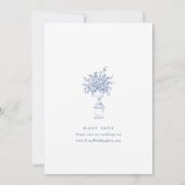 ブルーエレガントトワフランスのイルガーデンリハーサルディナー 招待状 (裏面)