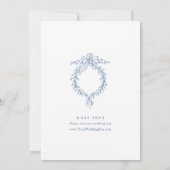 ブルーエレガントトワフランスのイルガーデンリハーサルディナー 招待状 (裏面)