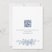 ブルーエレガントトワフランスのールガーデンブライダルシャワー 招待状 (裏面)